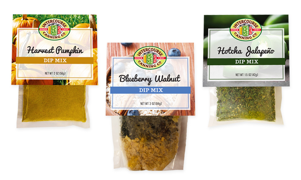 Harvest Pumpkin Dip Mix, Blueberry Walnut Dip Mix & Hotcha Jalapeno Dip Mix